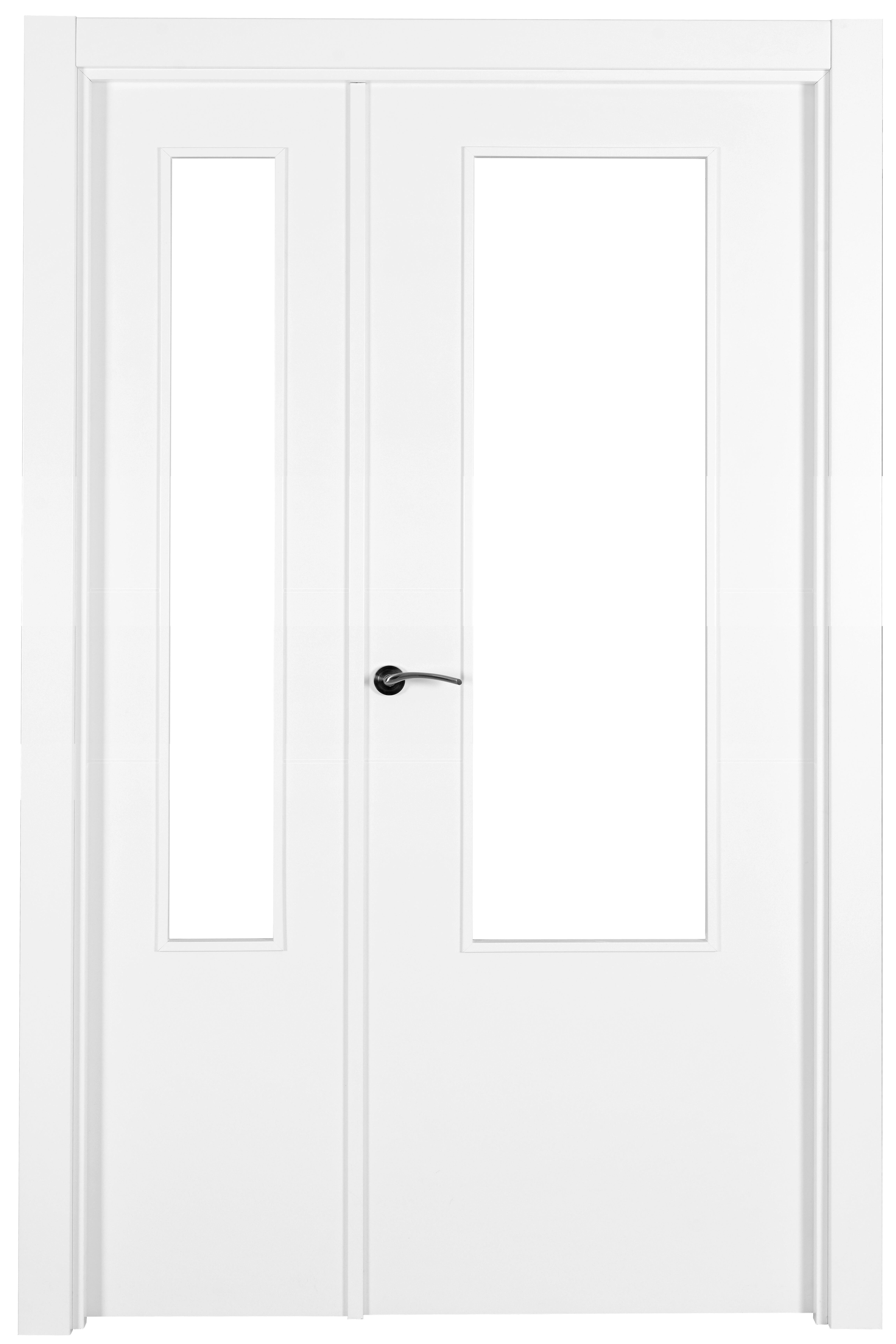 Puerta lyon blanco apertura derecha con cristal 125cm