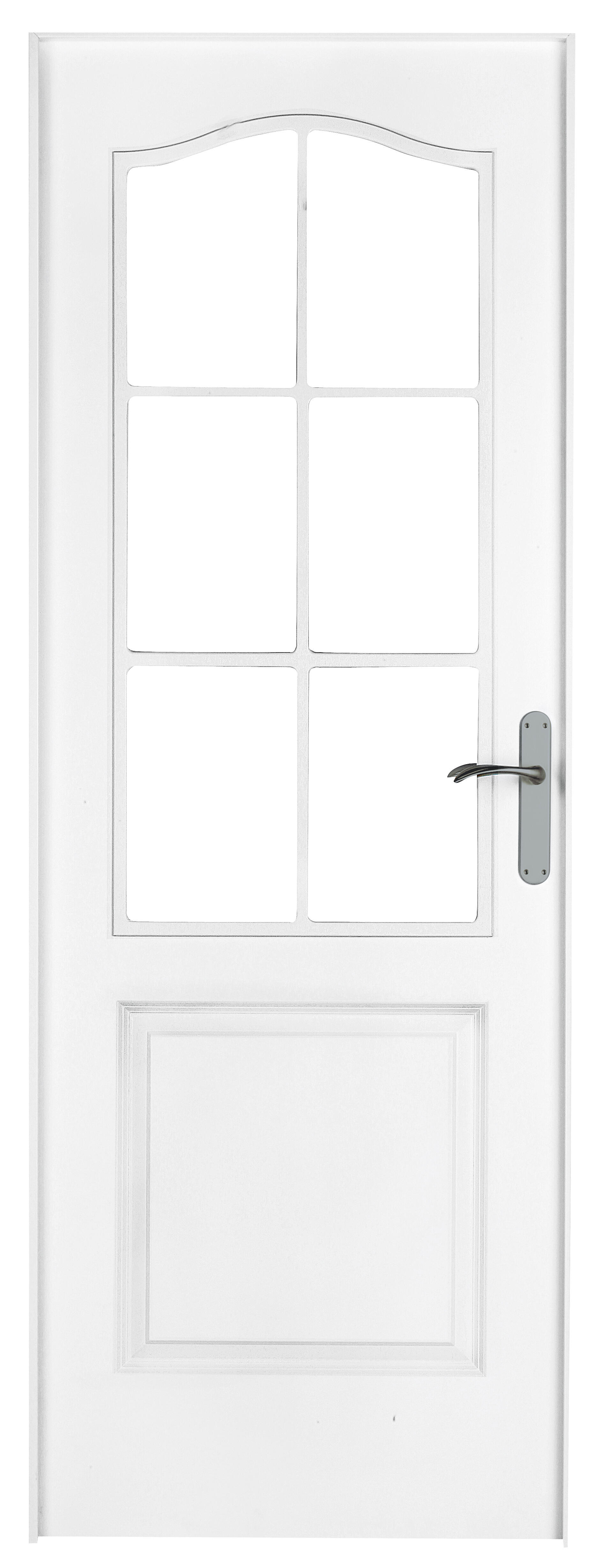 Puerta praga blanco apertura izquierda con cristal 72.5cm
