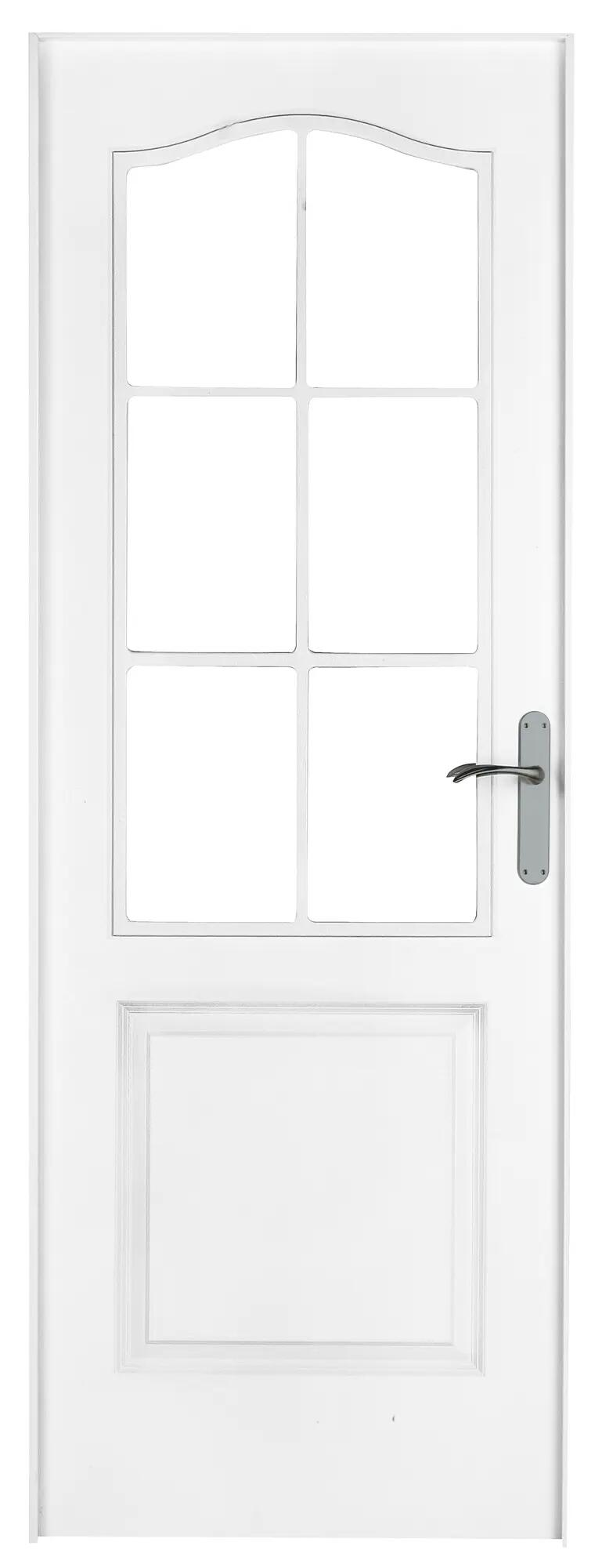 Puerta praga blanco apertura izquierda con cristal 82.5cm