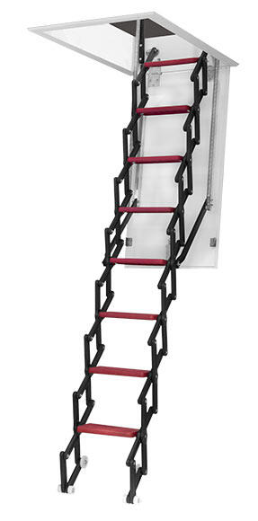 Escalera escamoteable de tijera cool red poliamida/fibra rojo cajon 120x60cm
