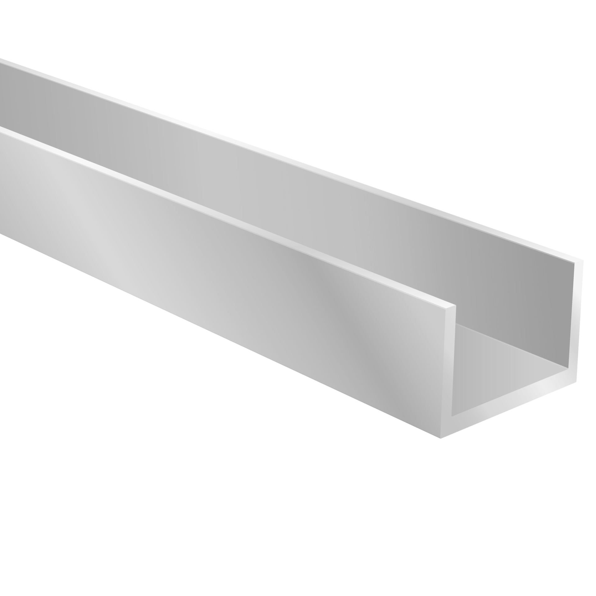 Profilé U Aluminium HOMEWELL - 1000 Mm, 10x10x10x2 Mm, Anodisé Argent