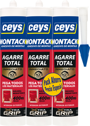Ceys Montack Agarre Total Inmediato Cinta Precortada 10 tiras 48mm x 18mm