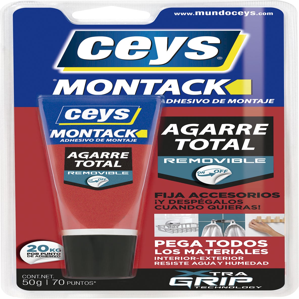 Adhesivo de montaje Montack Desmontable 50 gr