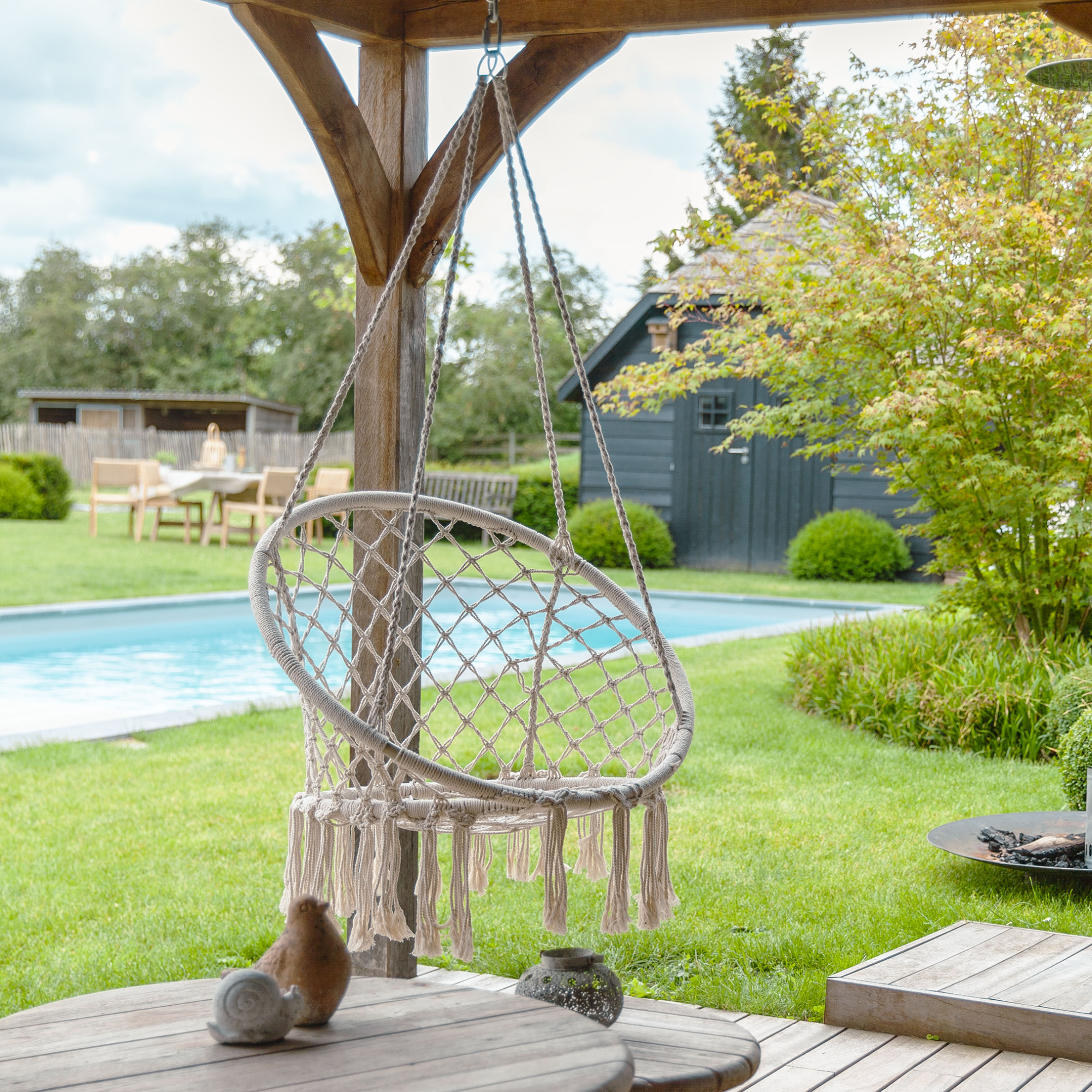 Hamaca de jardín de algodón cuerda natural de la marca Sin marca