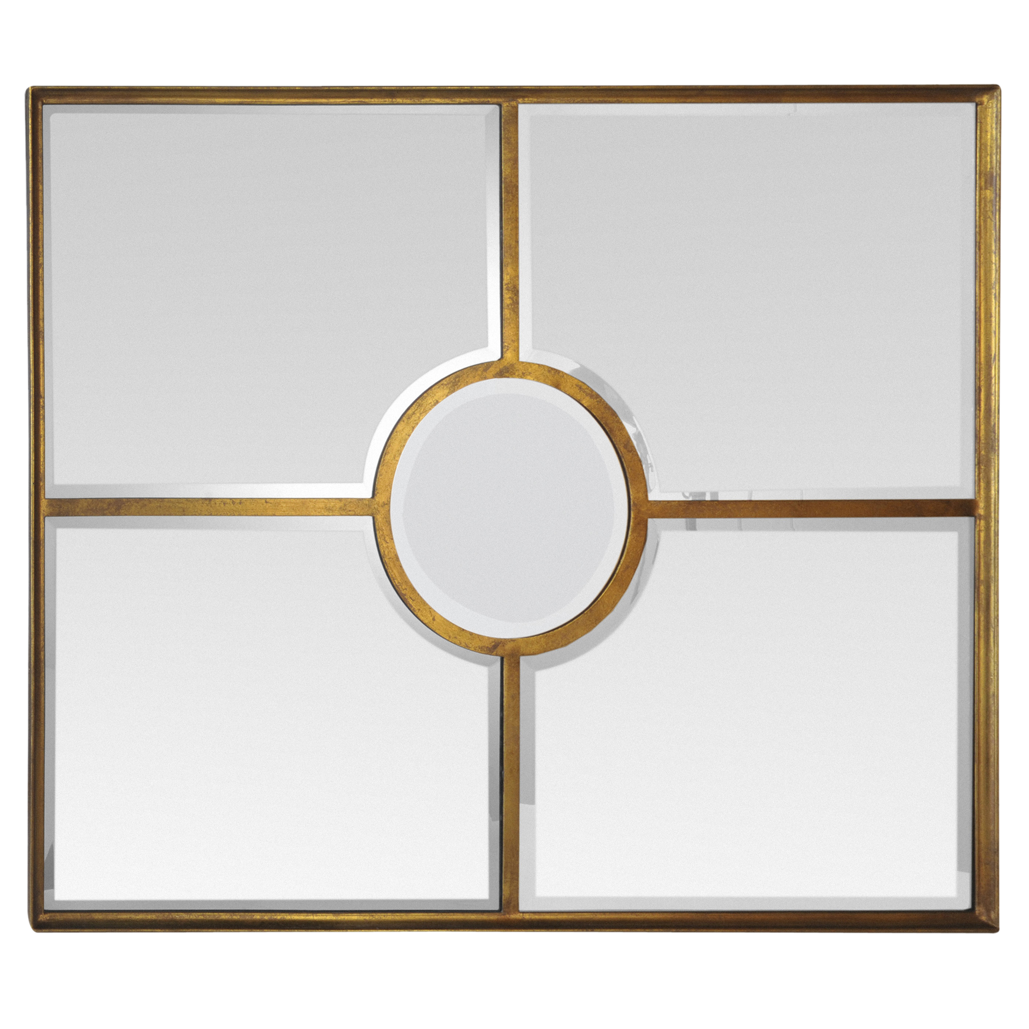 Espejo enmarcado rectangular ronde dorado 93 x 115 cm