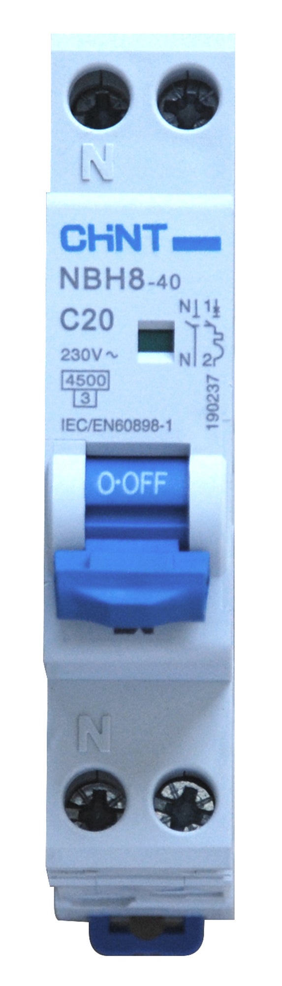 Interruptor magnetotérmico chint 1p+n 20a