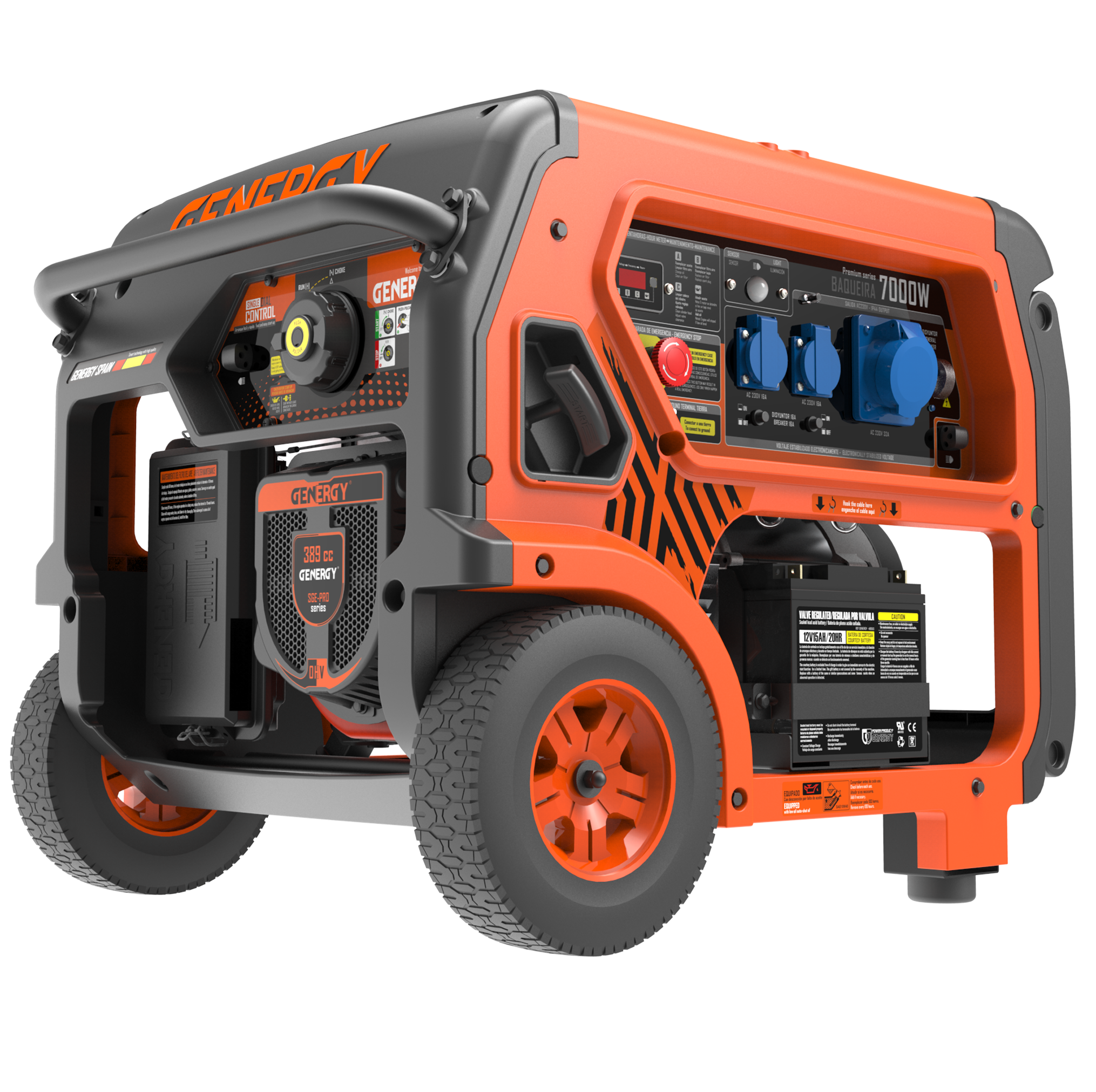 Generador gasolina genergy baqueira 7000/6000w, avr, arranque eléctrico.