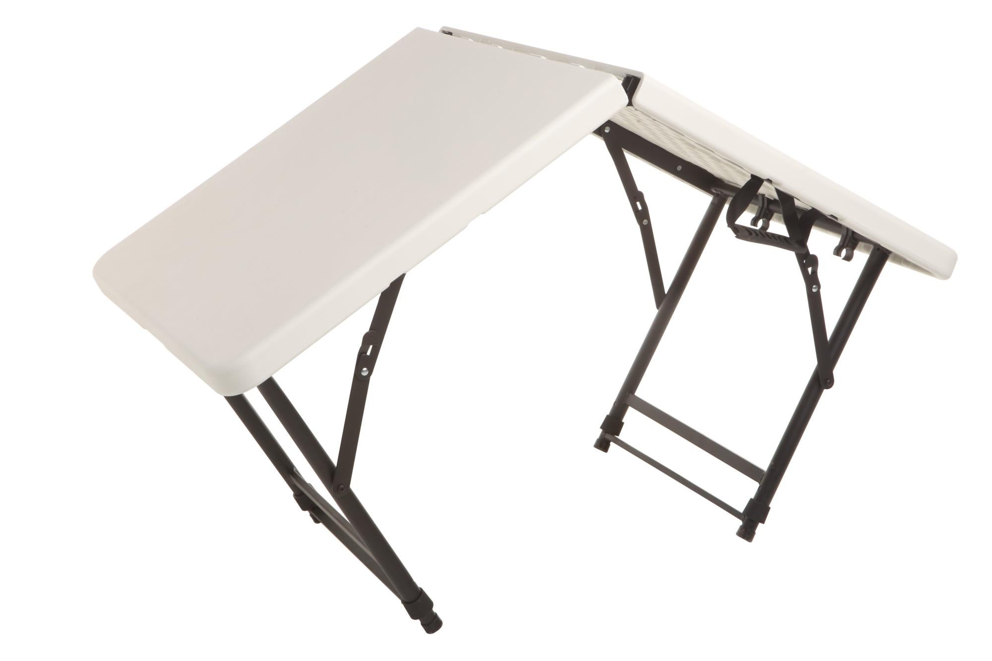 Mesa de picnic de acero catering easy blanco de 122x74x60cm