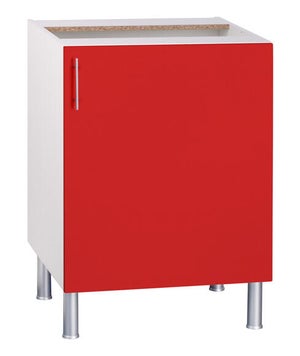 Alfombra detrás flotante Mueble bajo BASIC rojo 1 puerta + 1 cajón fabricado en aglomerado 40 x 70  cm | Leroy Merlin