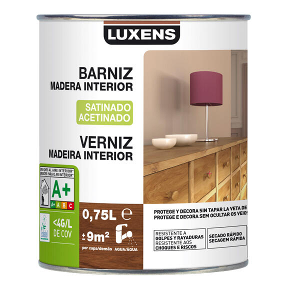 Barniz de interior luxens satinado wengué 0,75l