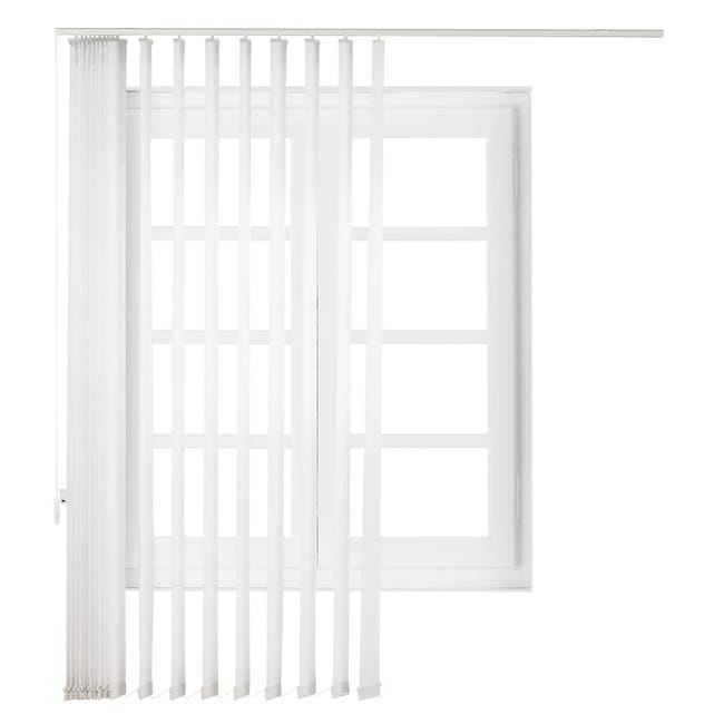 Kit riel y cortina lamas verticales INSPIRE blanco 1,5x2,6 m