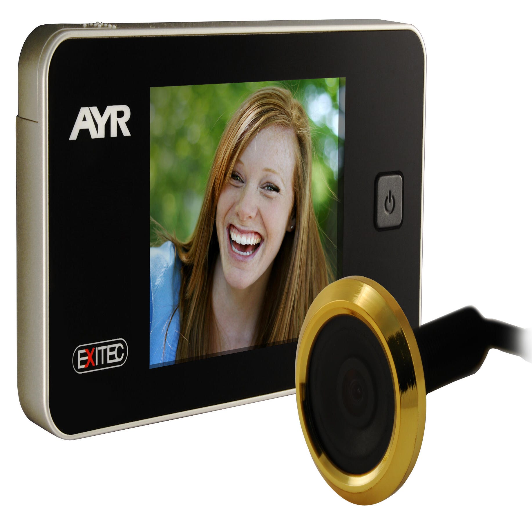 Mirilla digital AYR MOD 752 con pantalla LCD 3.2 dorada