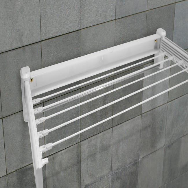 Tendedero barras extensible pared de resina de 11x101.3x5 cm | Merlin