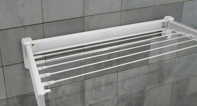 cascada brumoso plan Tendedero barras extensible para pared de resina de 11x101.3x5 cm | Leroy  Merlin