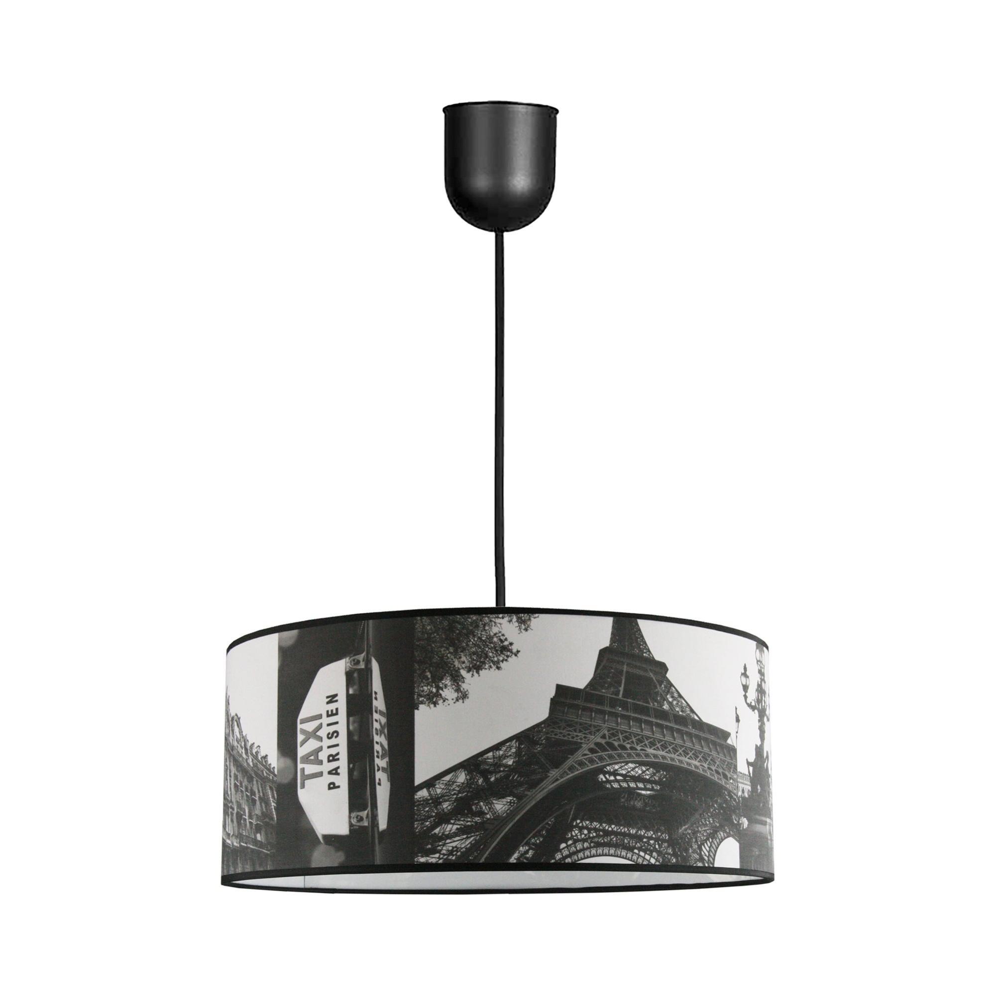 Lámpara de techo paris negra 1 luz e27 40 cm diámetro