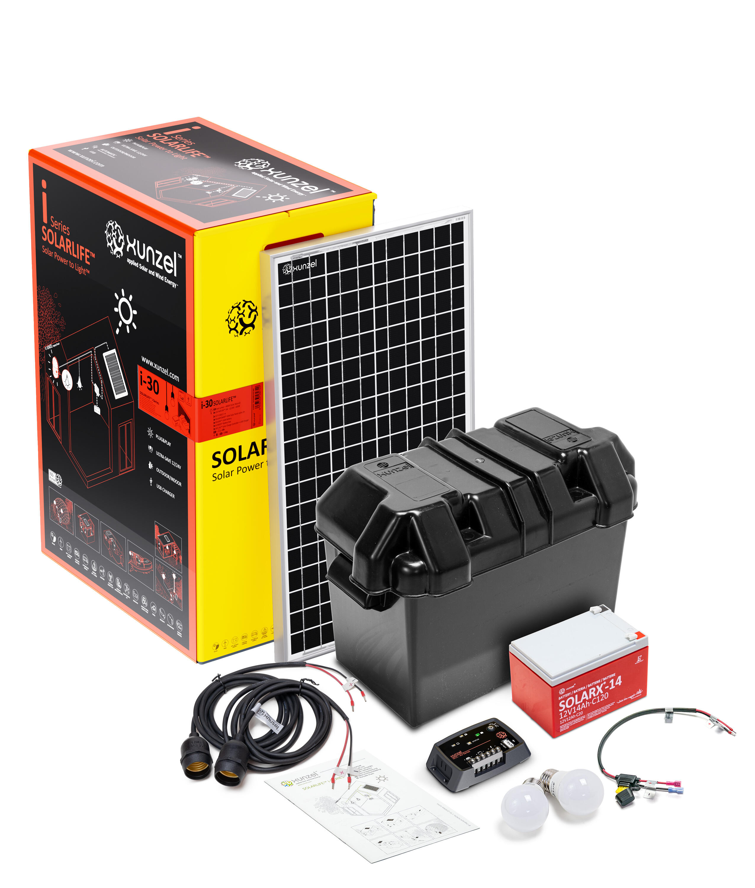 Kit solar de iluminación led de alta eficiencia solarlife-xunzel-30i
