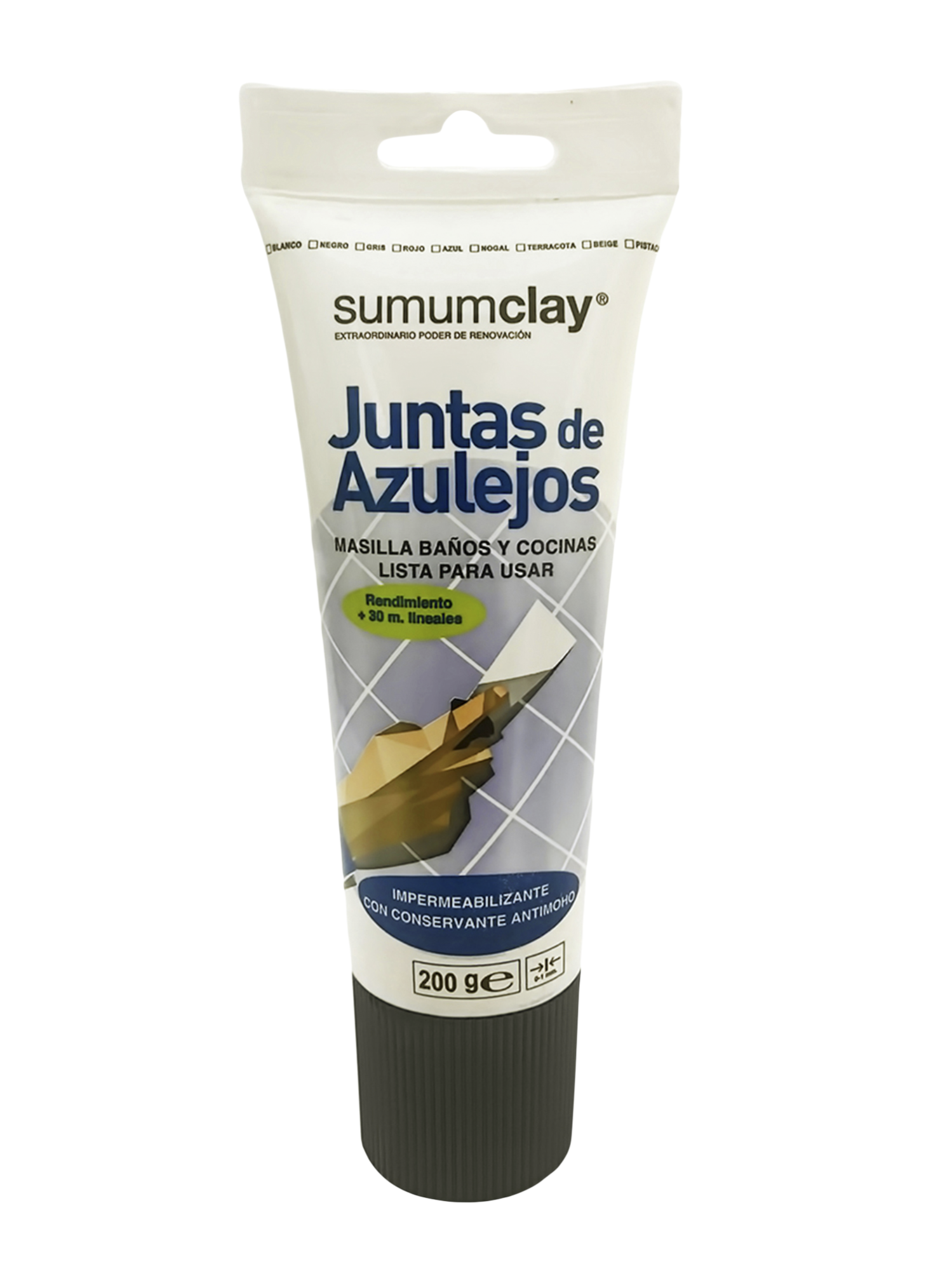 Masilla junta azulejos sumumclay gris 200 gr