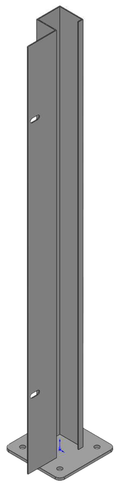 Poste atornillar inicio derecha apto para valla sobre muro óxido de la marca DOORSELF