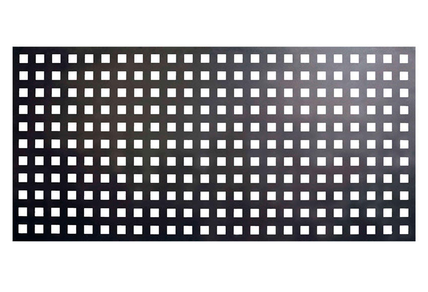 Valla de jardín doorself square de acero galvanizado negra 195x94.5 cm