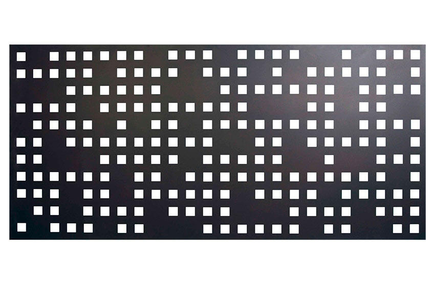 Valla de jardín doorself tetris de acero galvanizado negra 195x94.5 cm