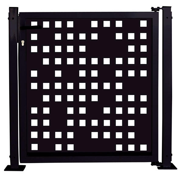 Kit puerta para valla doorself tetris 116x93,5 cm negra
