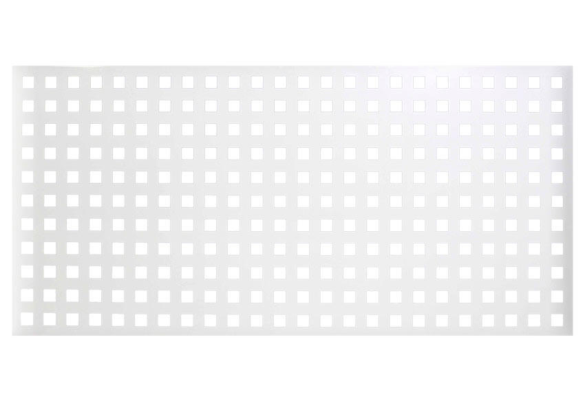 Valla de jardín doorself square de acero galvanizado blanca 195x94.5 cm