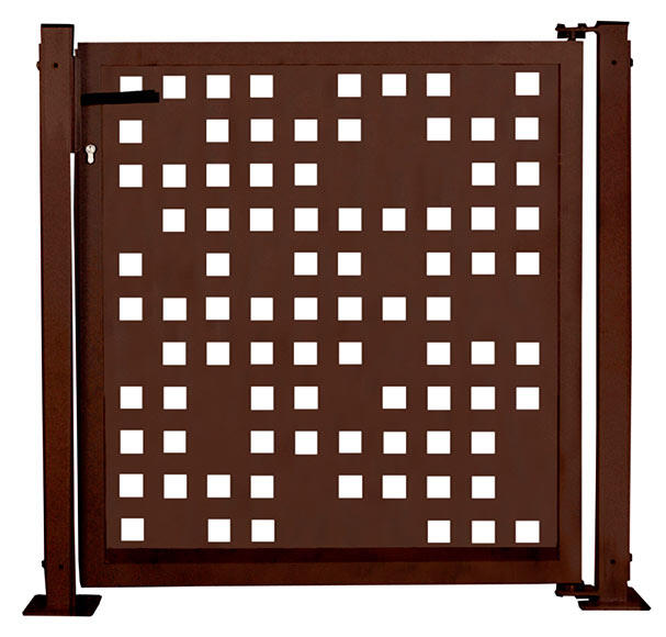 Kit puerta para valla doorself tetris 116x93,5 cm óxido