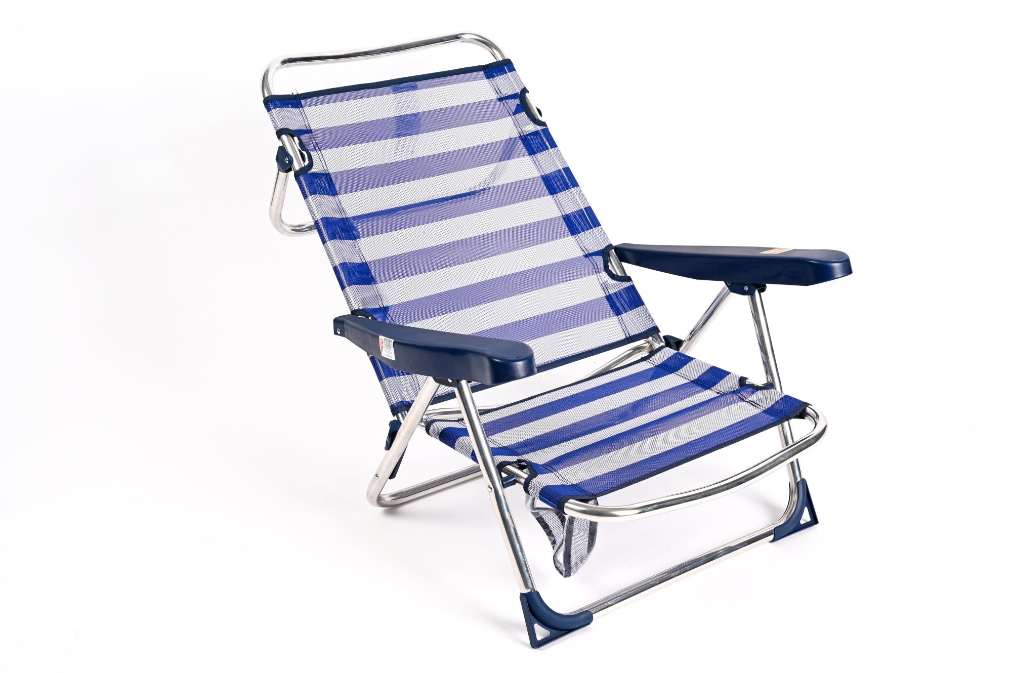 Silla plegable de playa de aluminio y textileno basic azul de la marca Alco