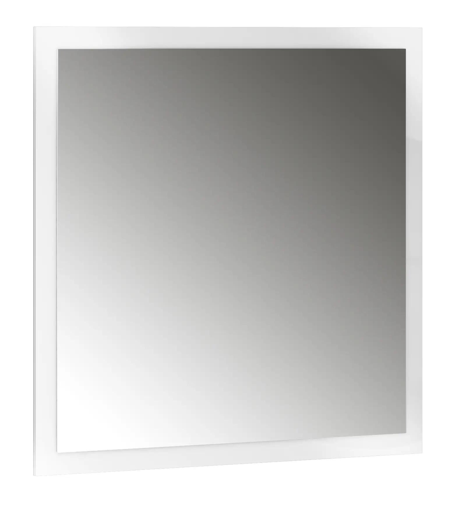 Espejo enmarcado rectangular asimetrico blanco 70 x 80 cm