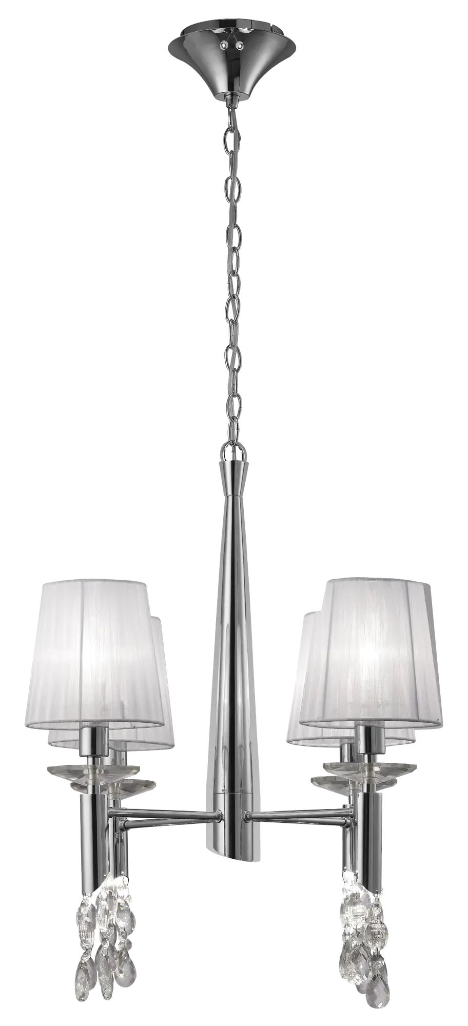 Lámpara de techo tiffany 4 luces e14 55 cm blanca