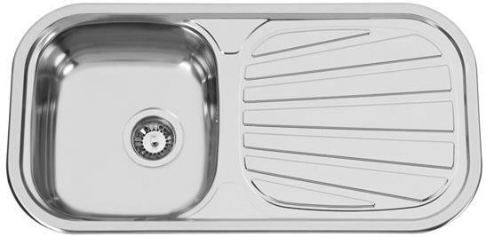 Fregadero encimera de cocina 90x50 cm - Cuba y escurridor derecho - N118