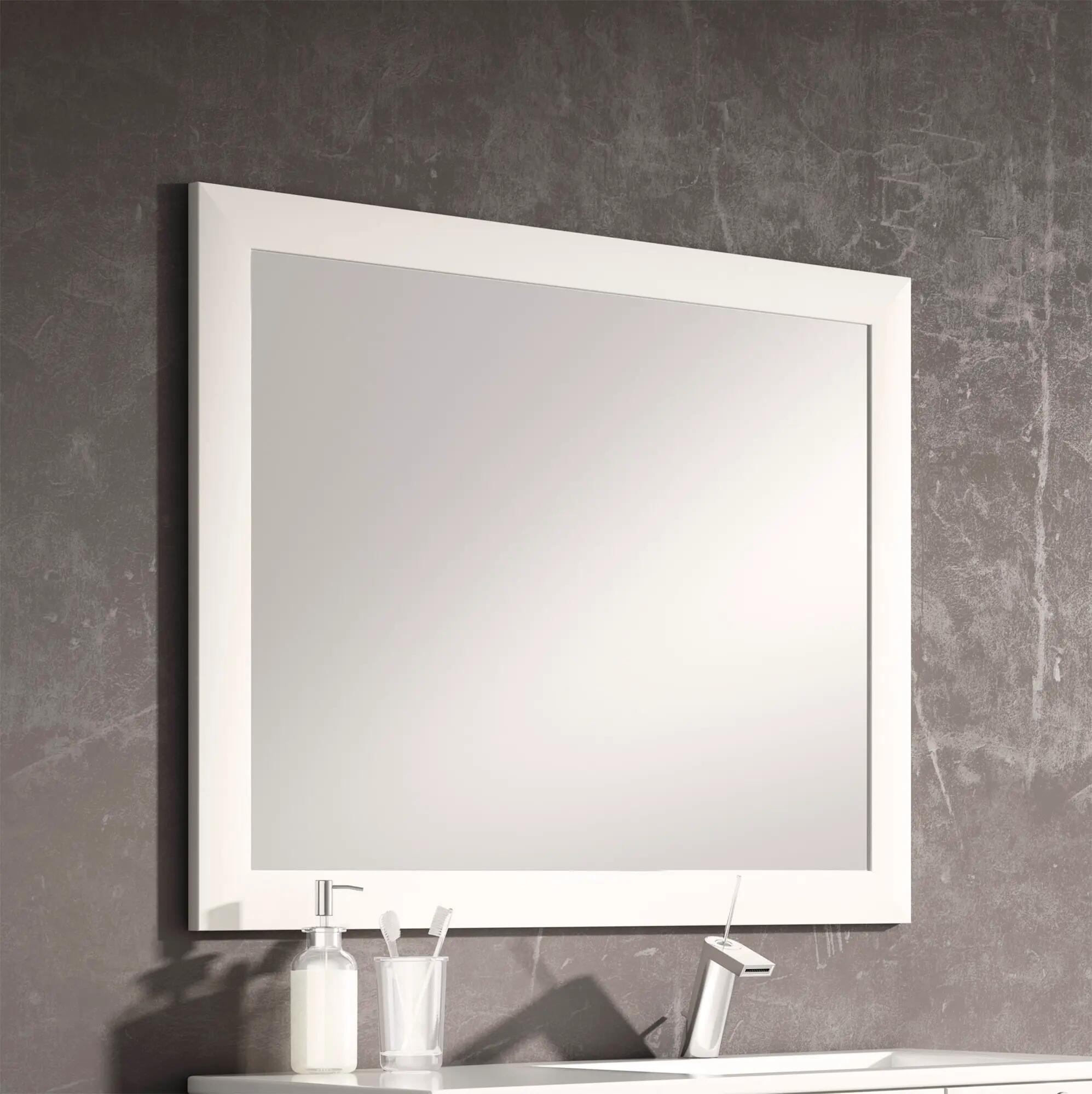 Espejo enmarcado rectangular roma blanco 80 x 100 cm