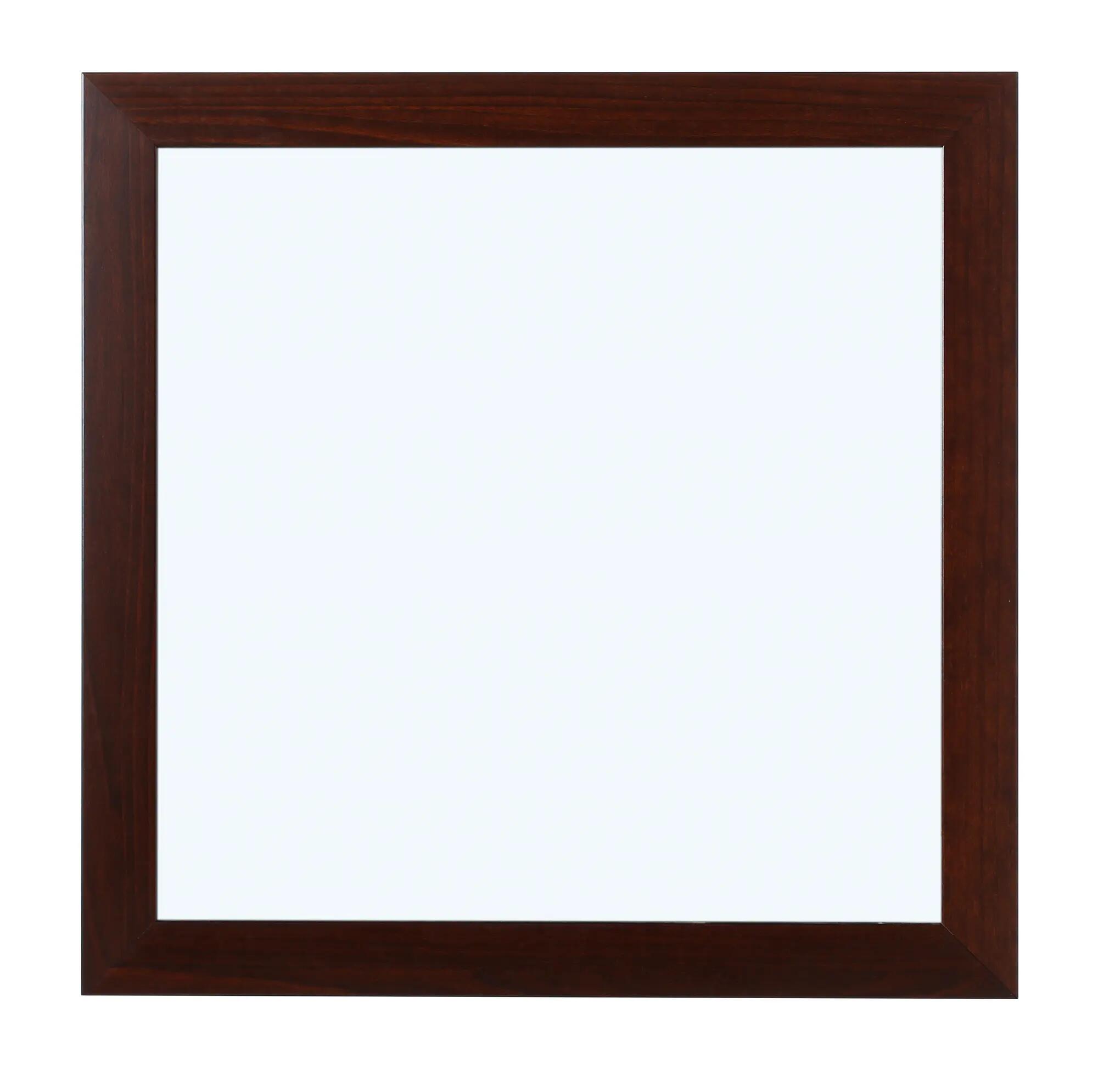 Espejo enmarcado rectangular roma nogal oscuro 80 x 100 cm