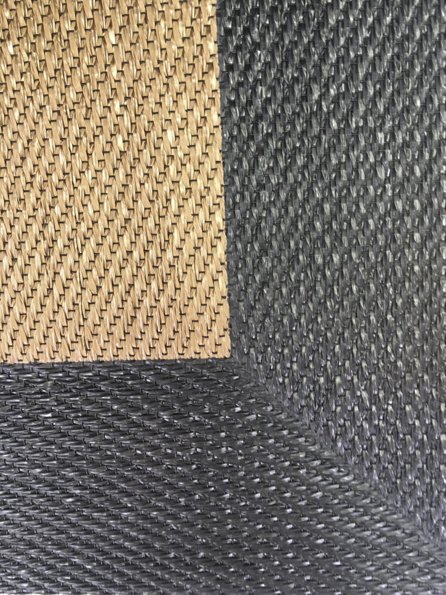 Alfombra exterior/interior pvc teplon o/a oro / antracita cuadrada 120x120cm