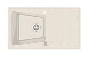 Fregadero seno con escurridor de resina rectangular POALGI Kuma 303 51 x 86  cm