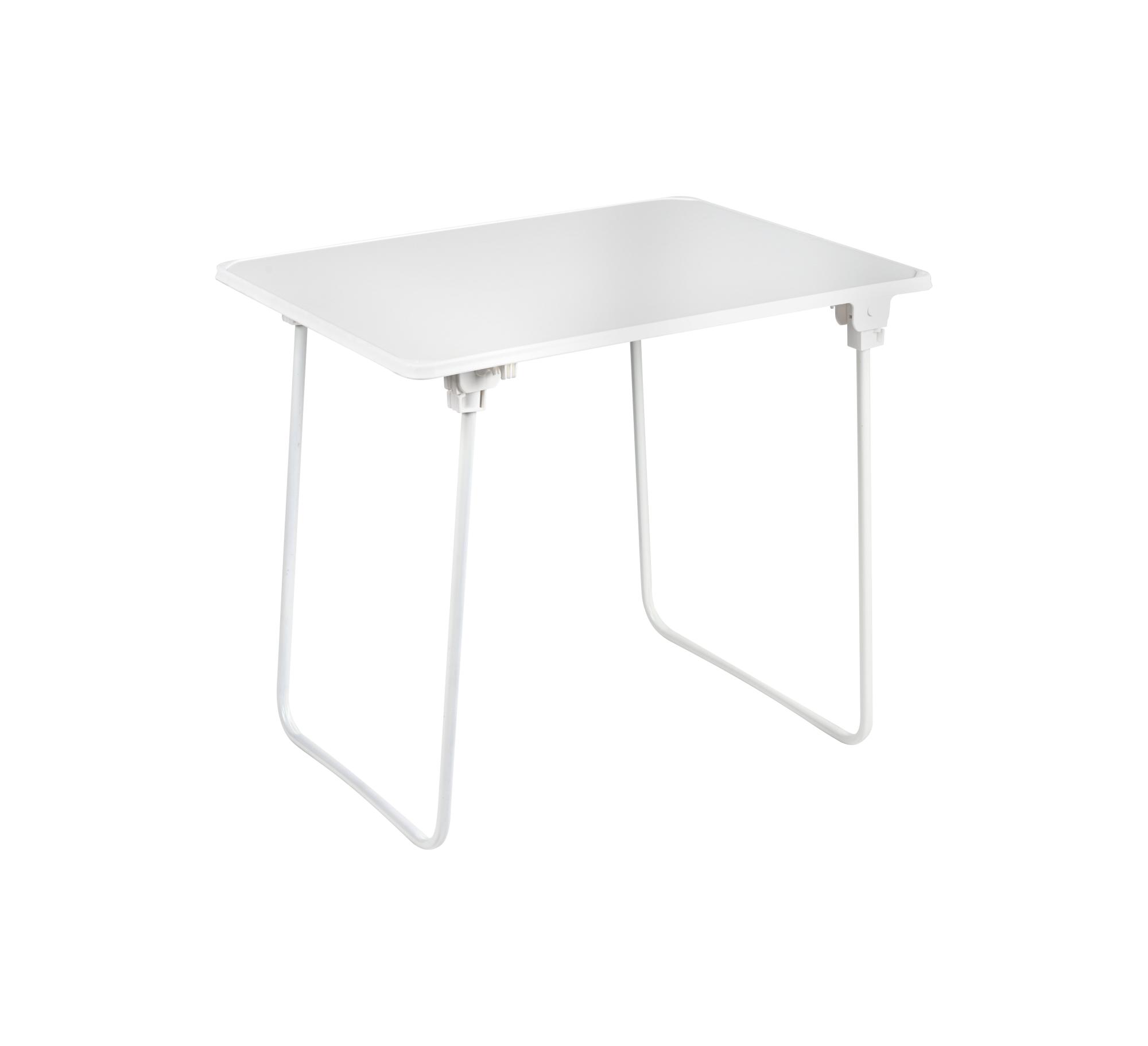 Mesa de jardín de comedor de acero camping blanco de 80x70x60 cm de la marca Alco