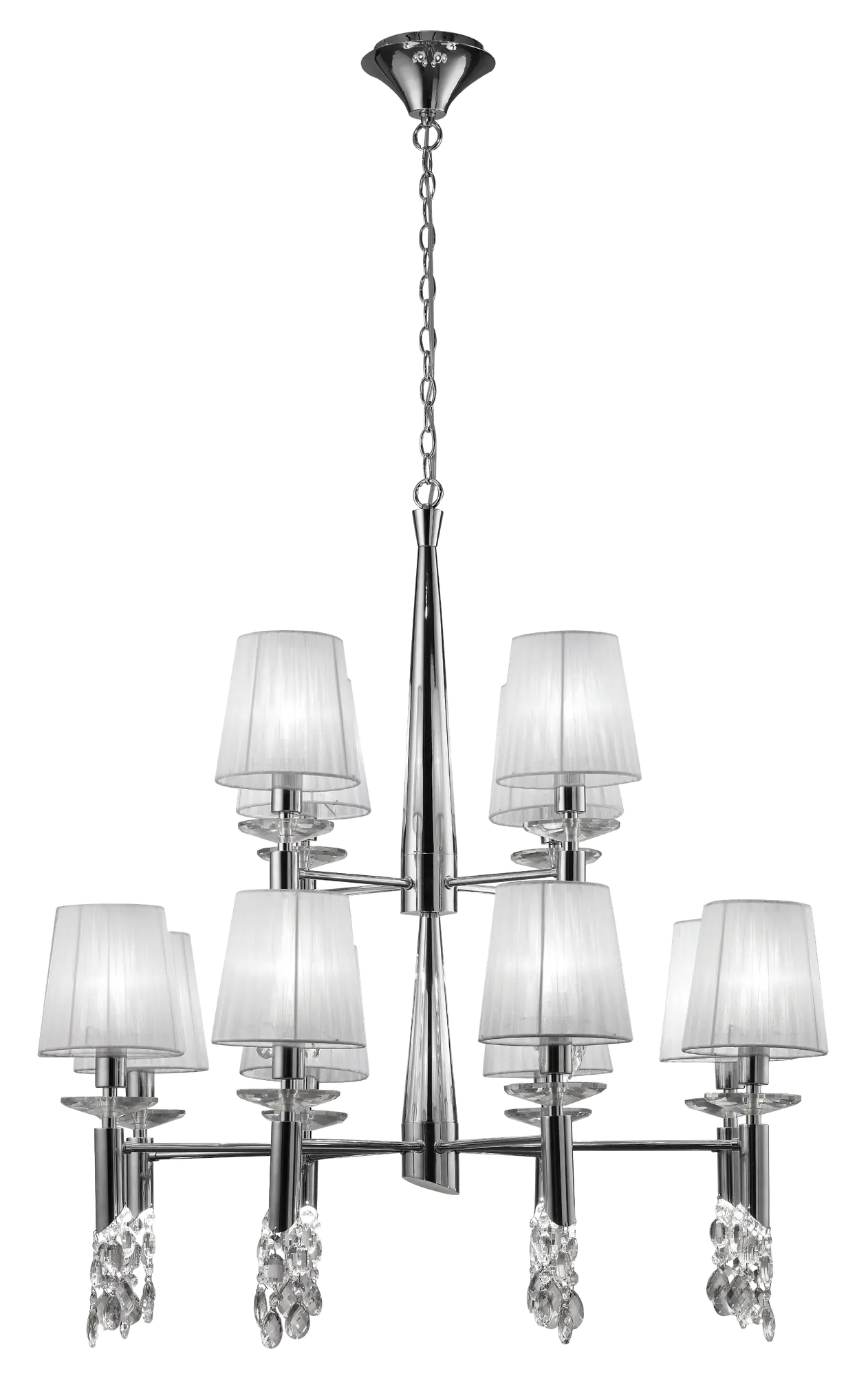 Lámpara de techo tiffany 12 luces e14 85 cm blanca