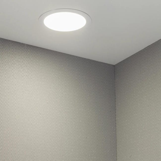 Foco empotrable LED, extraplano, lámpara de techo plana redonda empotrada,  7 W 700 lúmenes equivalente a