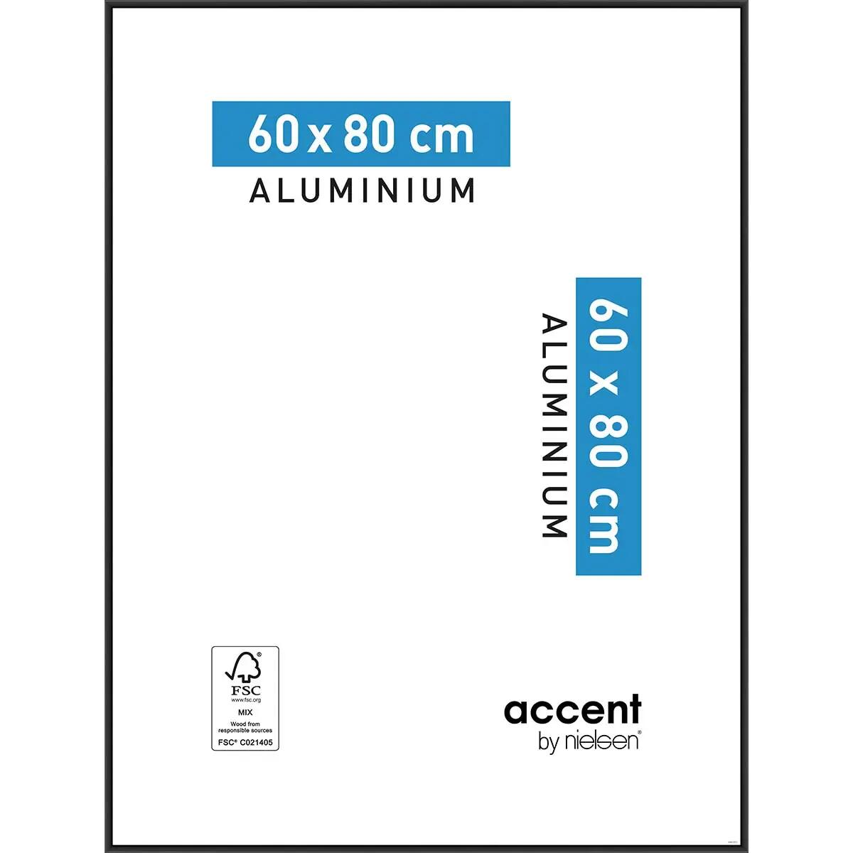 Nielsen Marco de aluminio Classic 60x90 cm - negro mate - Cristal