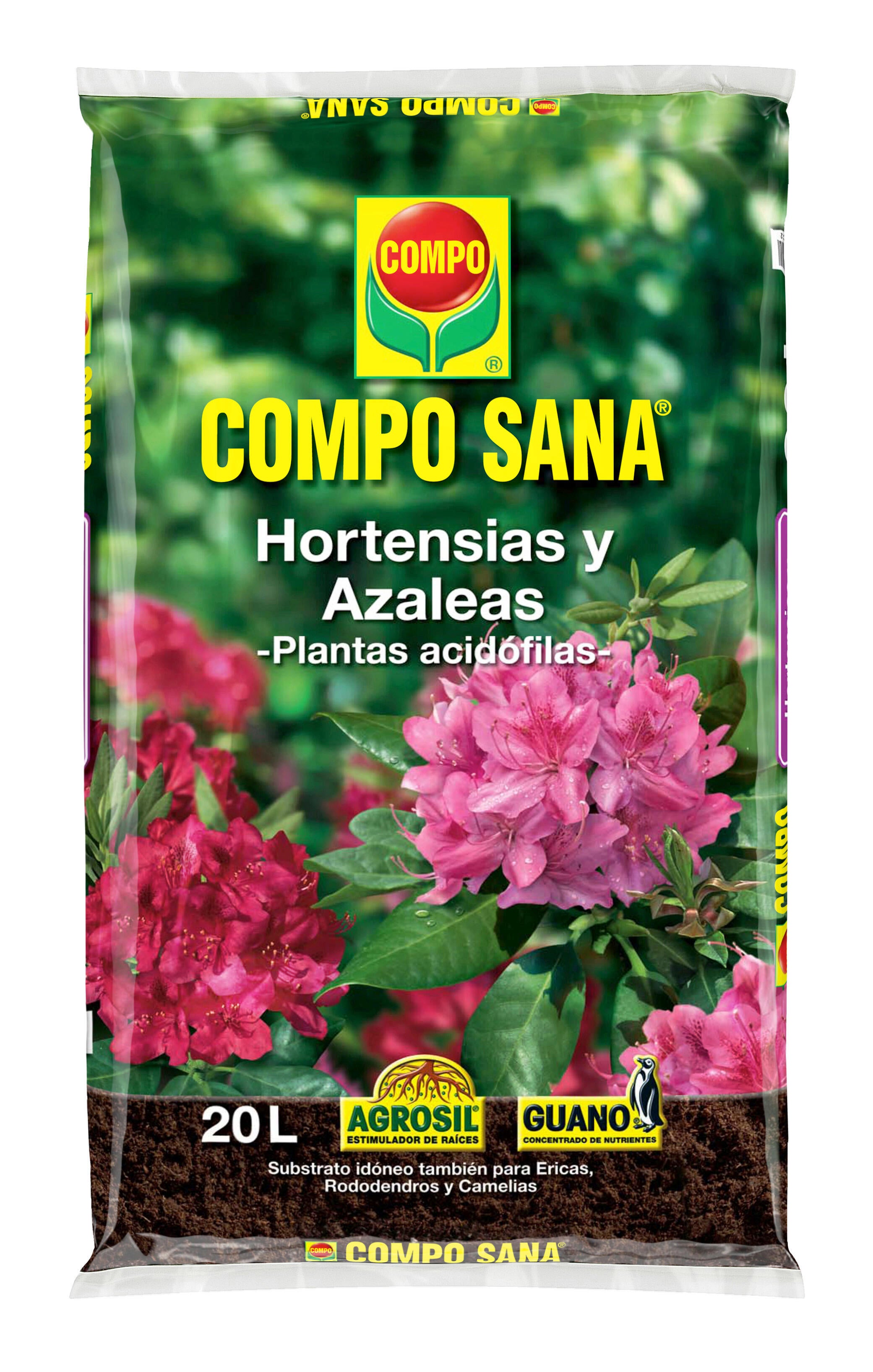 Sustrato para hortensias y azaleas COMPO SANA para plantas acidófilas 20L |  Leroy Merlin