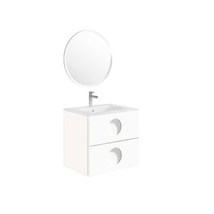 Espejo de baño Led redondo - de Ø60 cm de diámetro - Retroiluminado por LED  con IRC >80 – Luz fria – Modelo OPORTO