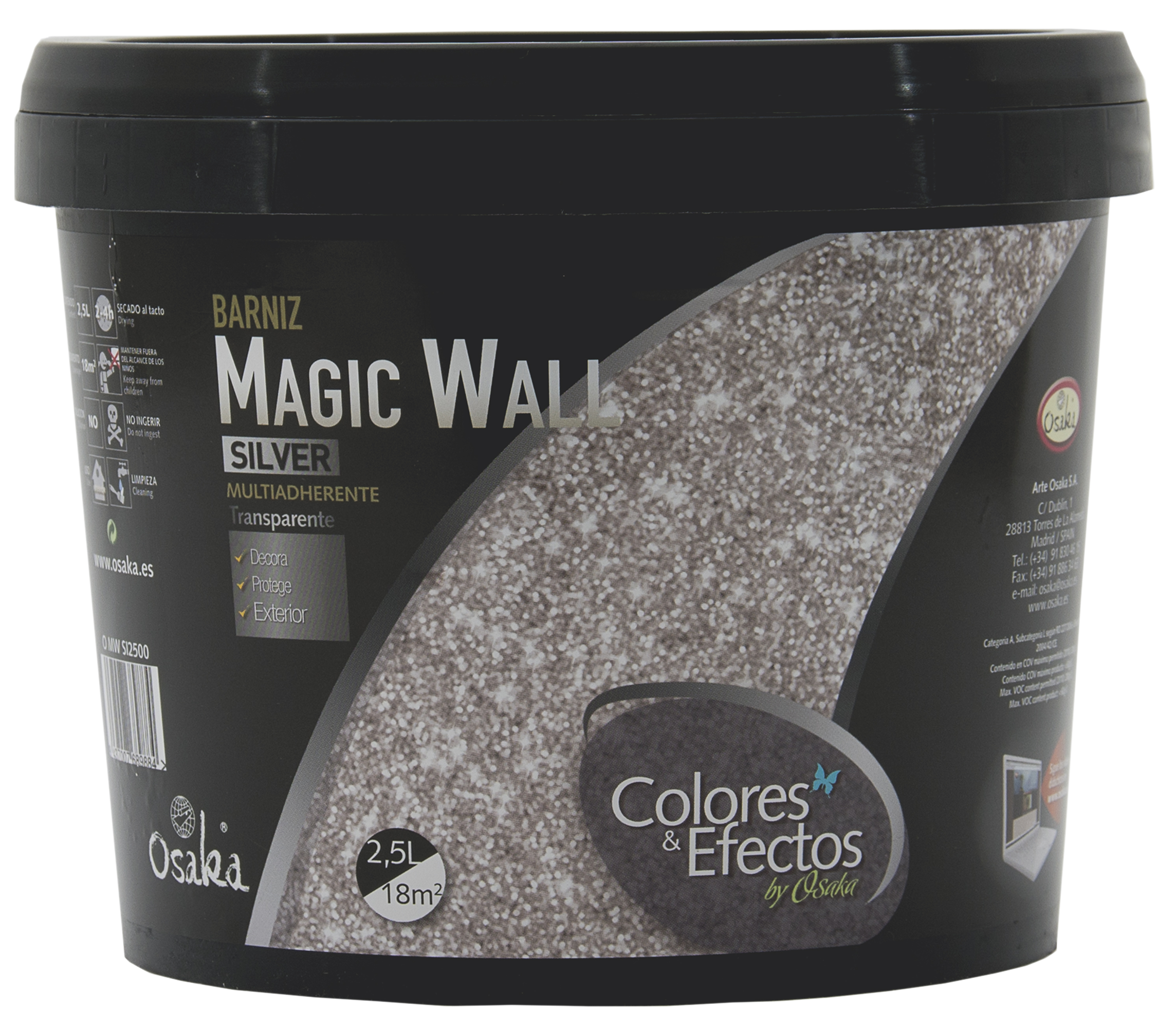 Pintura decorativa osaka magic wall plata multicolor 2,5l