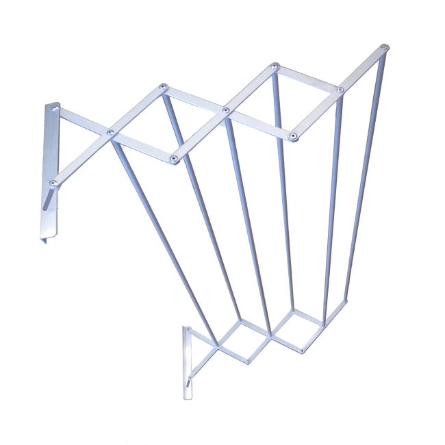 Tendedero barras extensible para pared de aluminio de 21.5x84x7 cm | Merlin