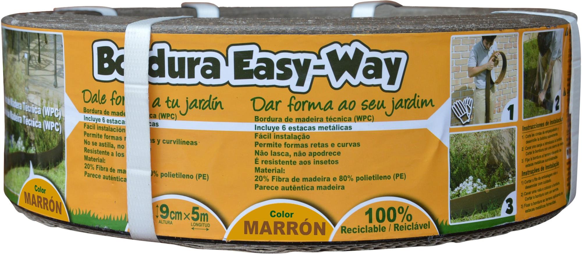Bordura de composite en bobina 5m de largo x 9cm altura marrón de la marca EASY WAY Bordura de composite en bobina 5m de largo x 9cm altura marrón de la marca EASY WAY