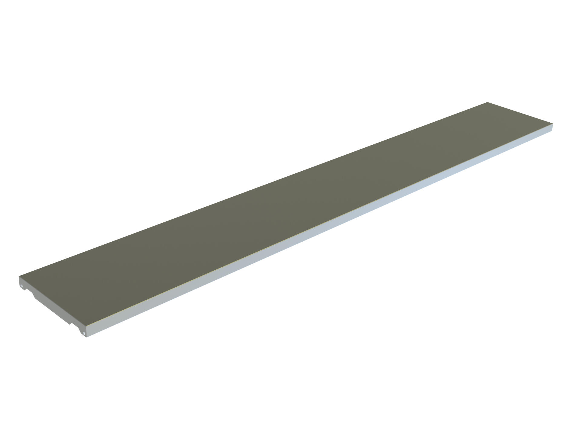 Balda recta para sistema de estantes de acero gris de 3x200x28cm
