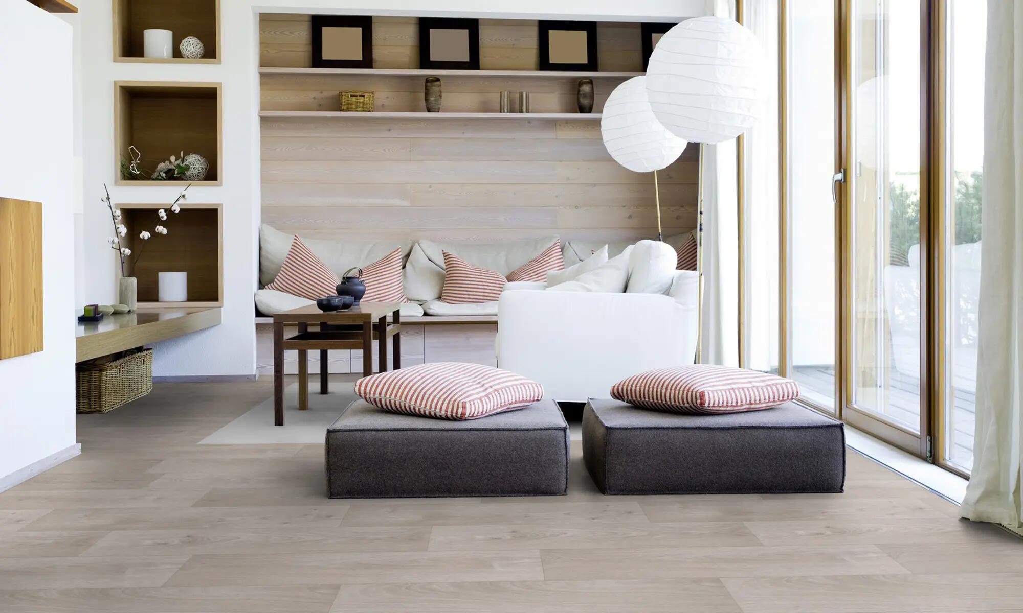 Suelo vinílico rollo tarkett floors swan forte essential 220t 3x3 m madera gris