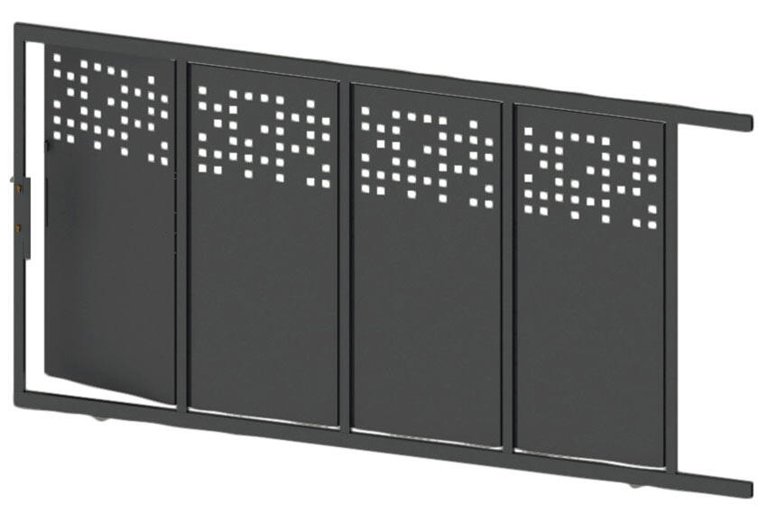 Puerta corredera+peatonal doorself tetris up gris forja 400x200 cm