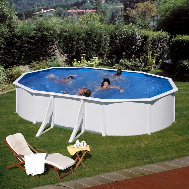 Imagen de Piscina desmontable de acero blanco ovalada GRE 5 x 3 x 1,2 m Leroy Merlin