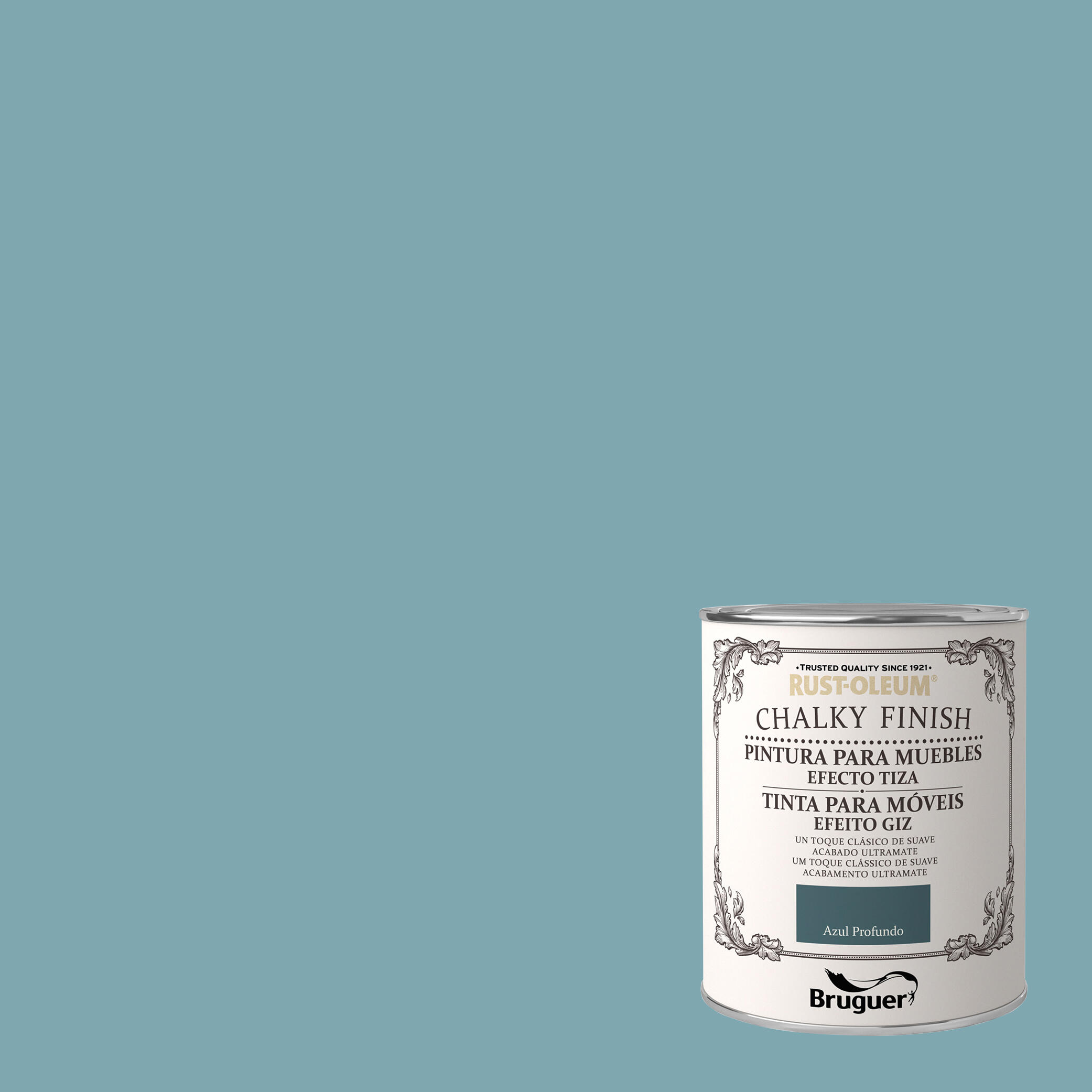 Pintura a la tiza chalky finish rust-oleum 750 ml azul profundo