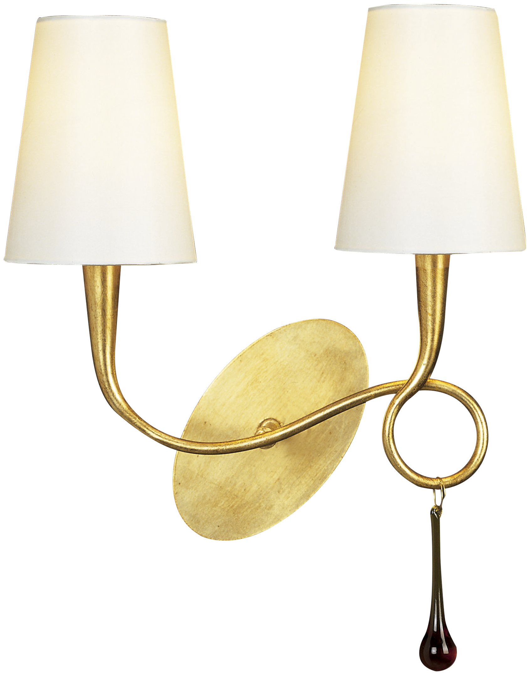 Aplique paola 2 luces oro
